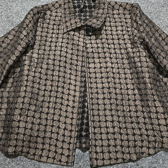 IC ConnieK Open Blazer VTG SzSm Oversized Lightweight Artsy Lagenlook Boho Glam - Picture 5 of 16